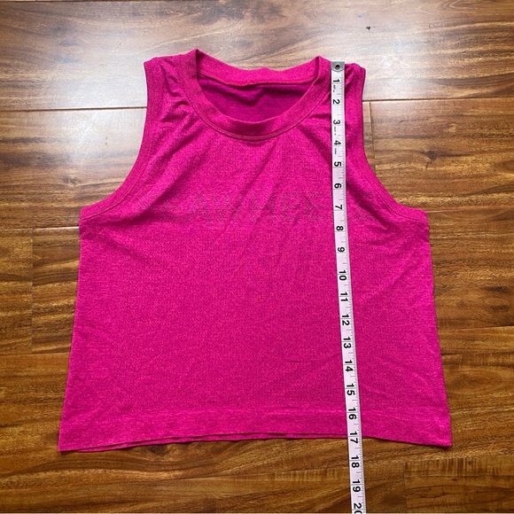 Lululemon Limited Seawheeze Fuchsia Swiftly Breathe Crop Tank Top Size 4 Running - Picture 13 of 14